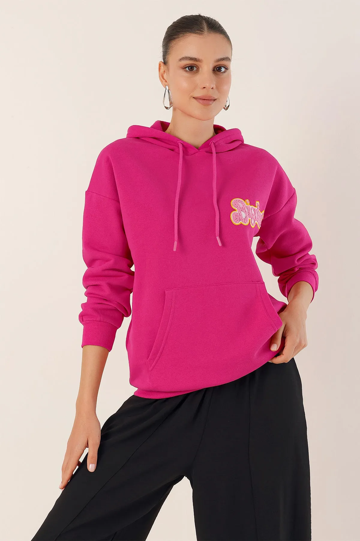 55424 nakişli oversize sweatshirt