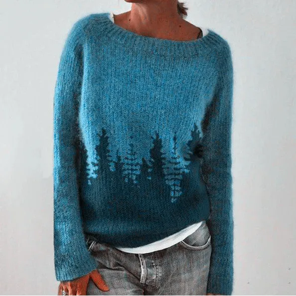 Alva - Elegant long-sleeve forest sweater