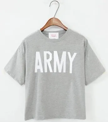 Army Printed Harajuku Loose Casual Shirt