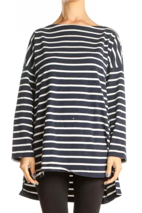 Blue Striped Classic Top