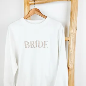 Champagne Embroidered Bride Women's Sweatshirt