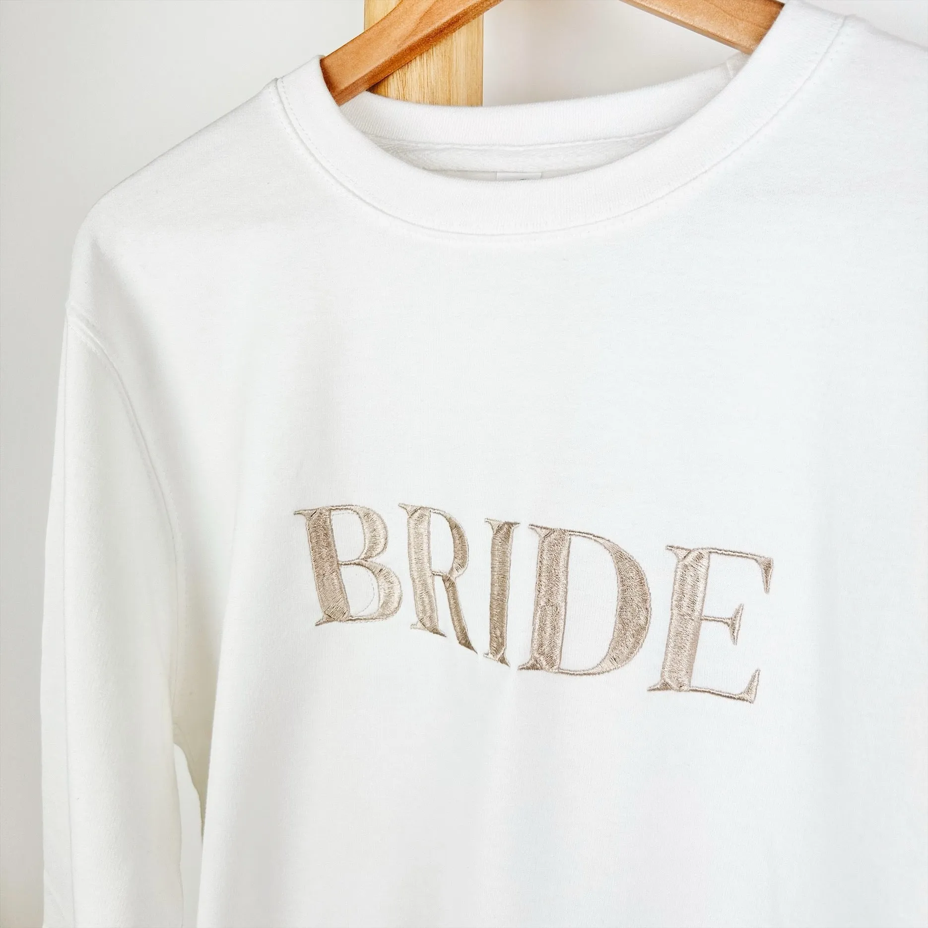 Champagne Embroidered Bride Women's Sweatshirt