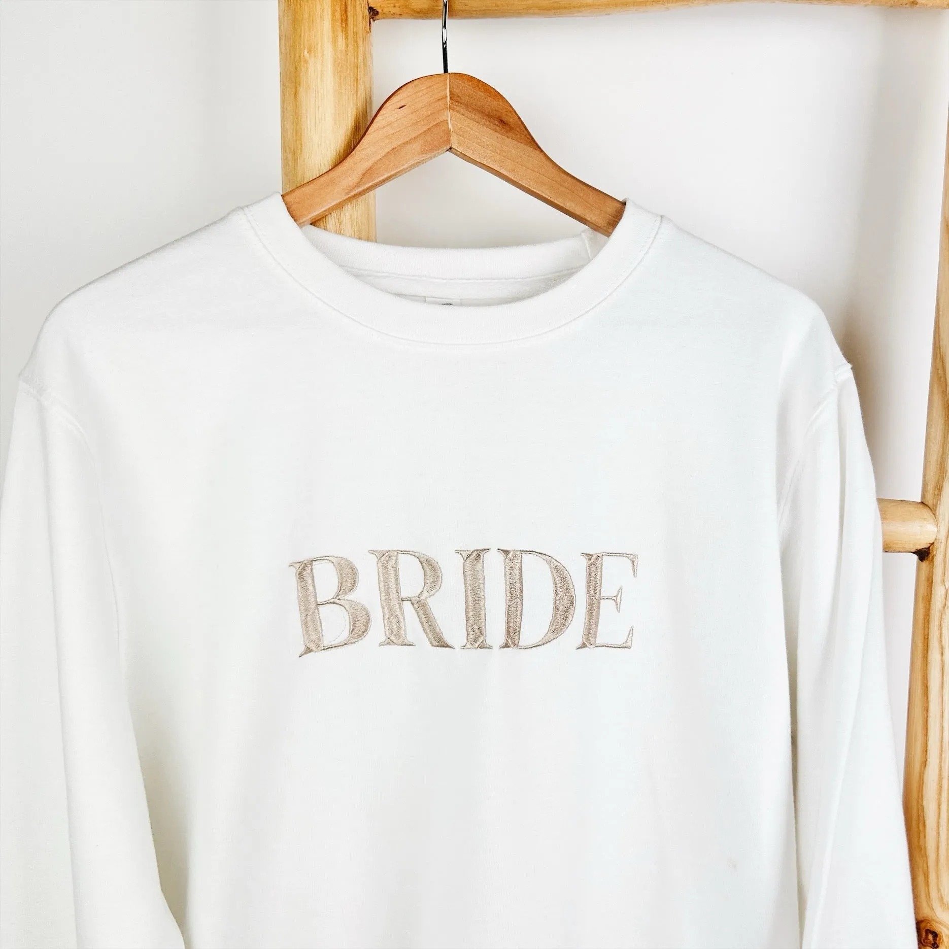 Champagne Embroidered Bride Women's Sweatshirt