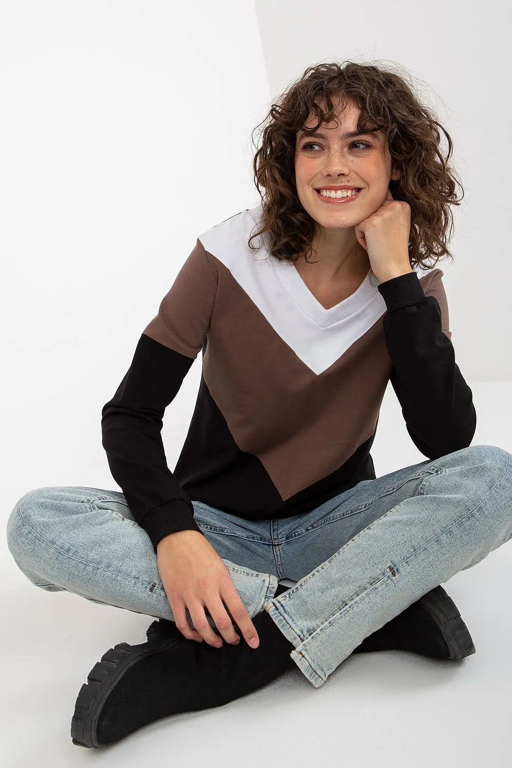 Chic Heart Neckline Cozy Sweatshirt