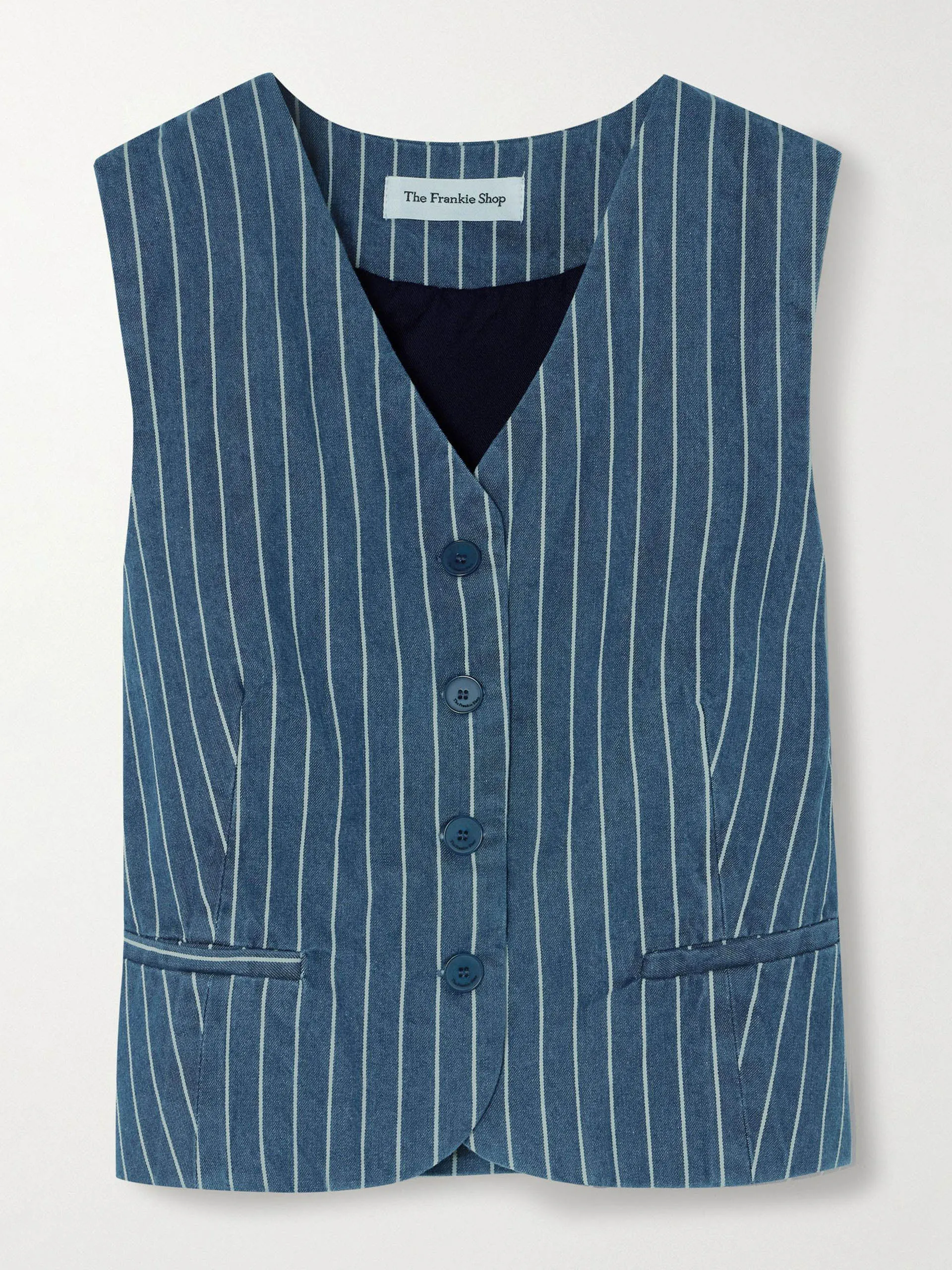 Clare striped denim vest