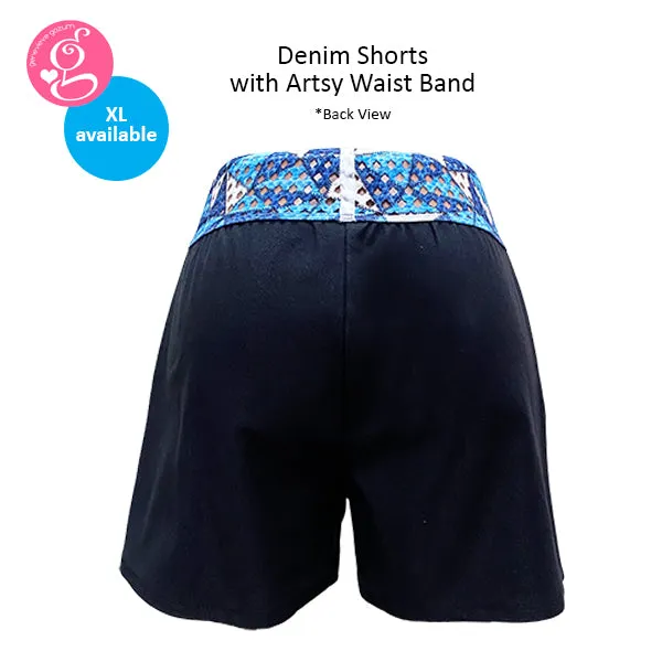 Denim Shorts with Artsy Waist Band