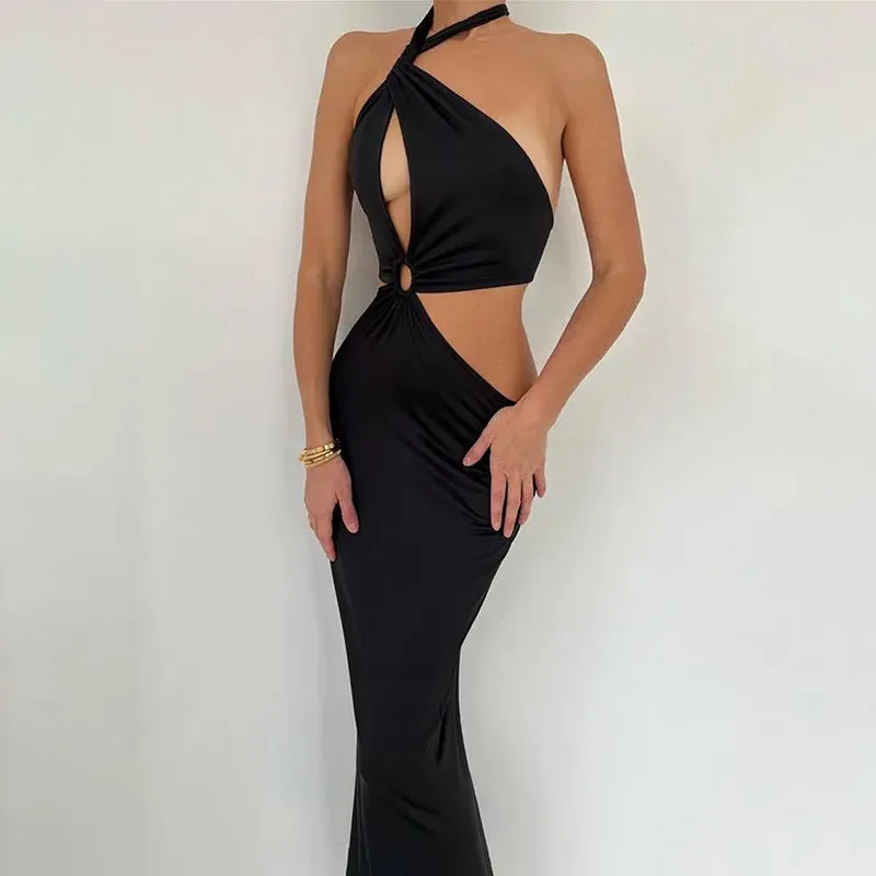 Elegant Backless Bandage Maxi Gown