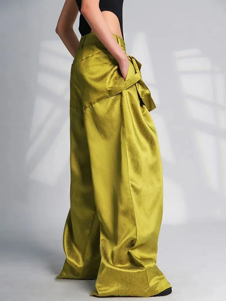 Elegant Wide Leg Pants with Oversized Pockets