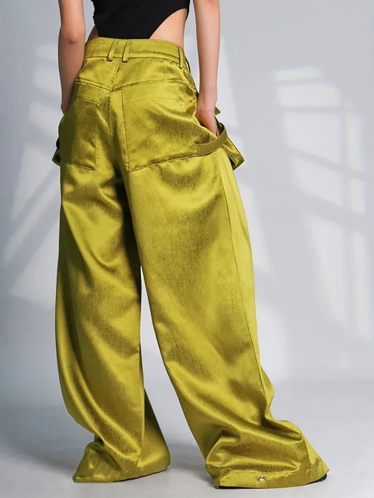 Elegant Wide Leg Pants with Oversized Pockets