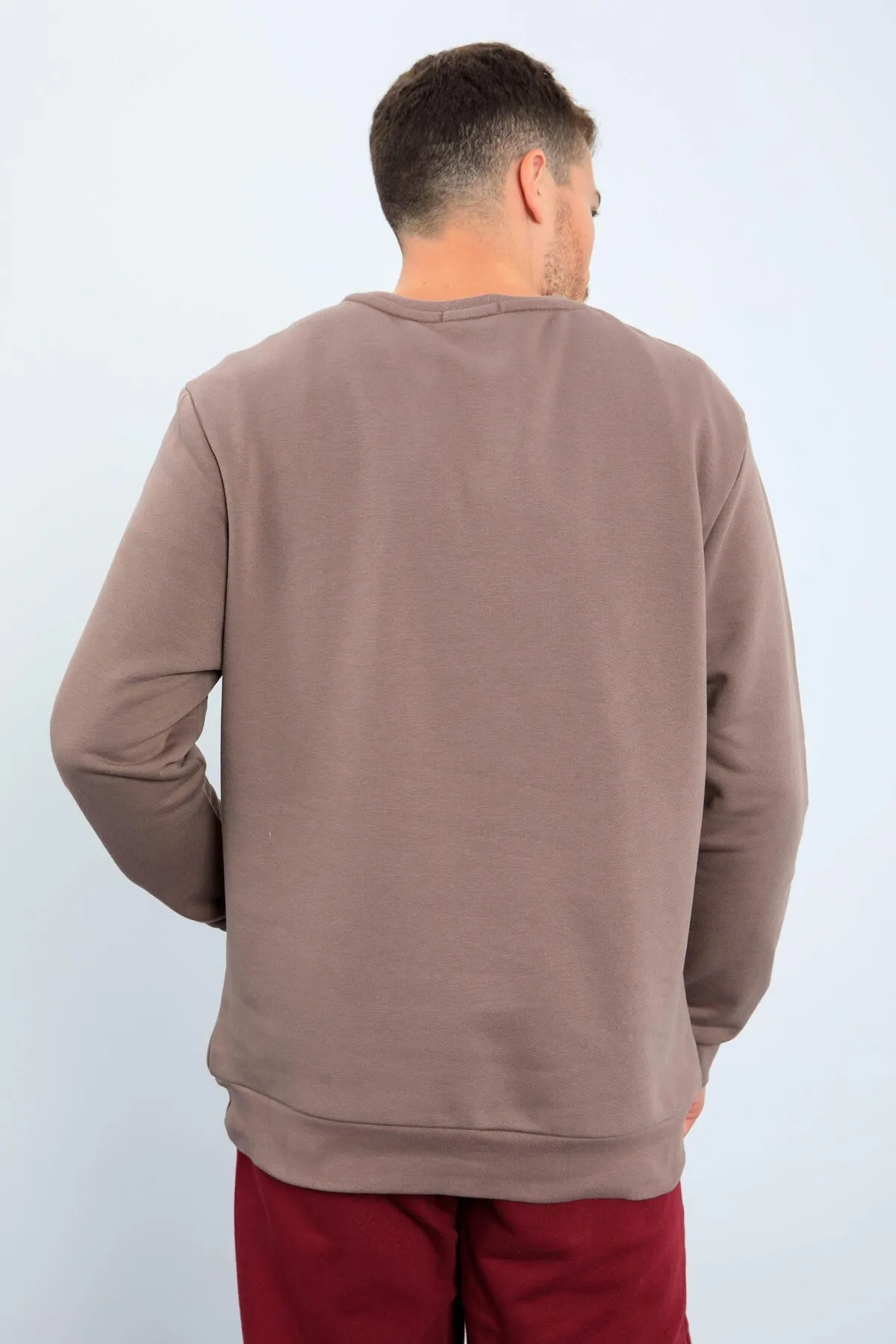 erkek yazi baskili o yaka rahat form sweatshirt - 88037