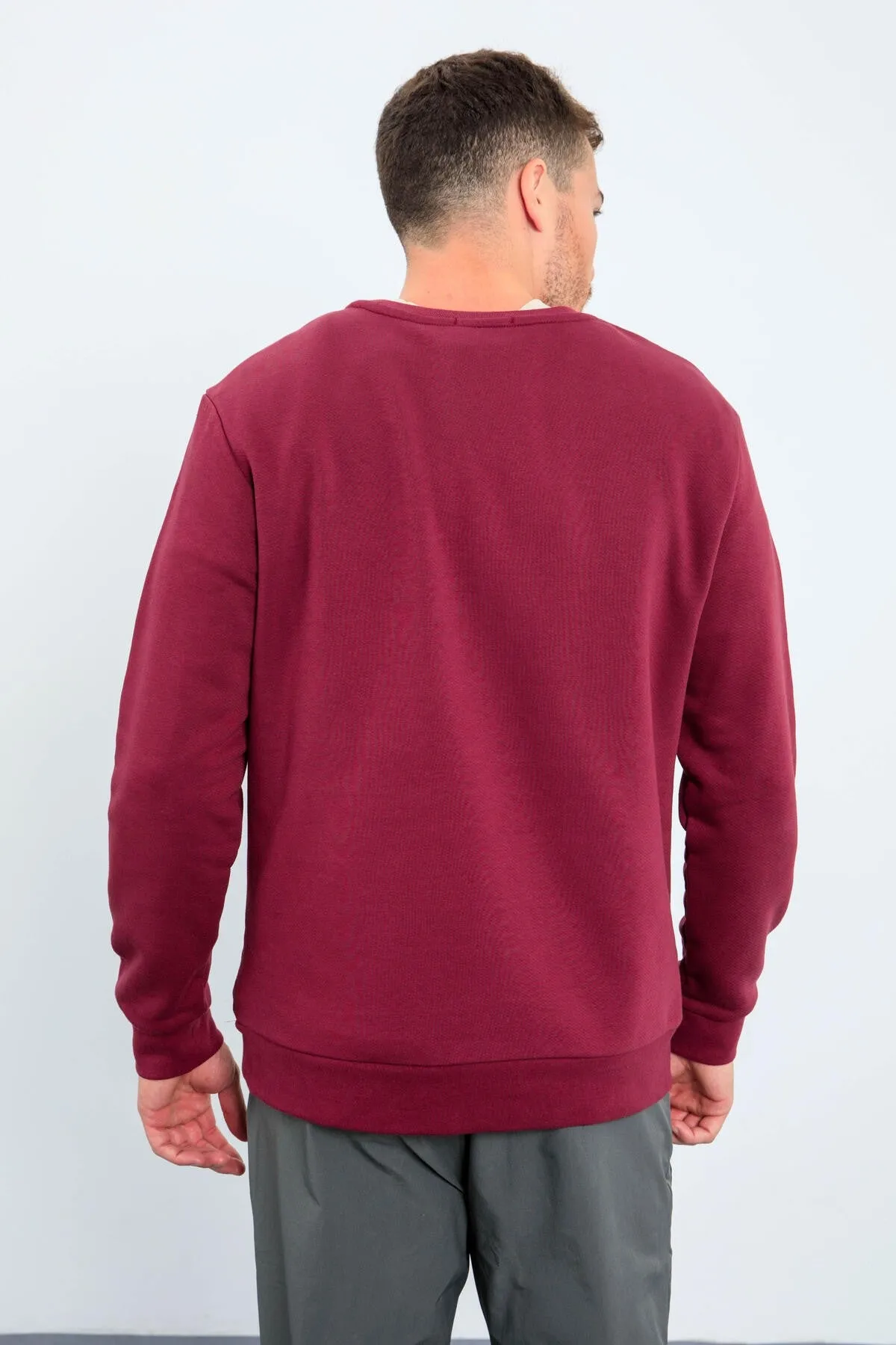 erkek yazi baskili o yaka rahat form sweatshirt - 88037