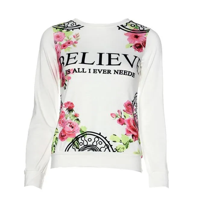 Female Stylish Casual Sweatshirt With Floral Print