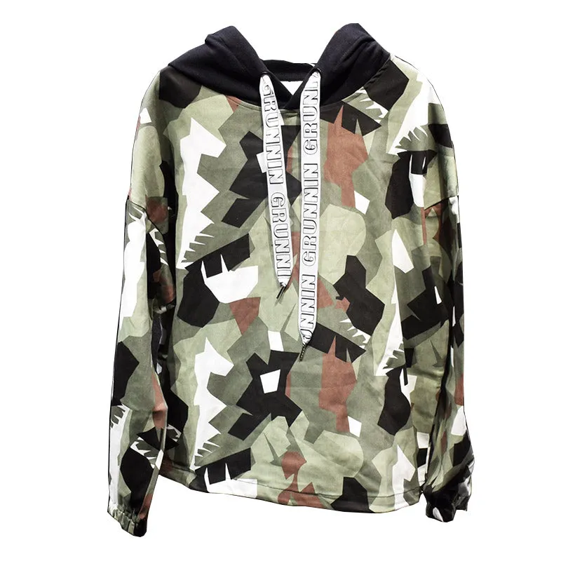 KAMA PANI CAMAPALE GRUNNING CAMO CASUAL HOODIE SWEATSHIRTS