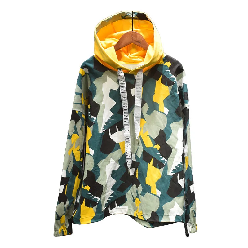 KAMA PANI CAMAPALE GRUNNING CAMO CASUAL HOODIE SWEATSHIRTS