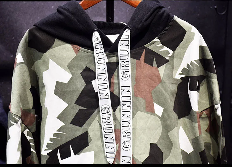 KAMA PANI CAMAPALE GRUNNING CAMO CASUAL HOODIE SWEATSHIRTS