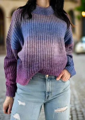 LILAC OMBRE SOFT KNIT SWEATER