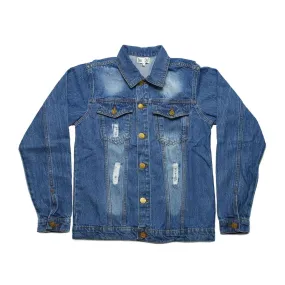 Men's Classic Ripped Slim Fit Denim Jacket - Ben Din Clothing