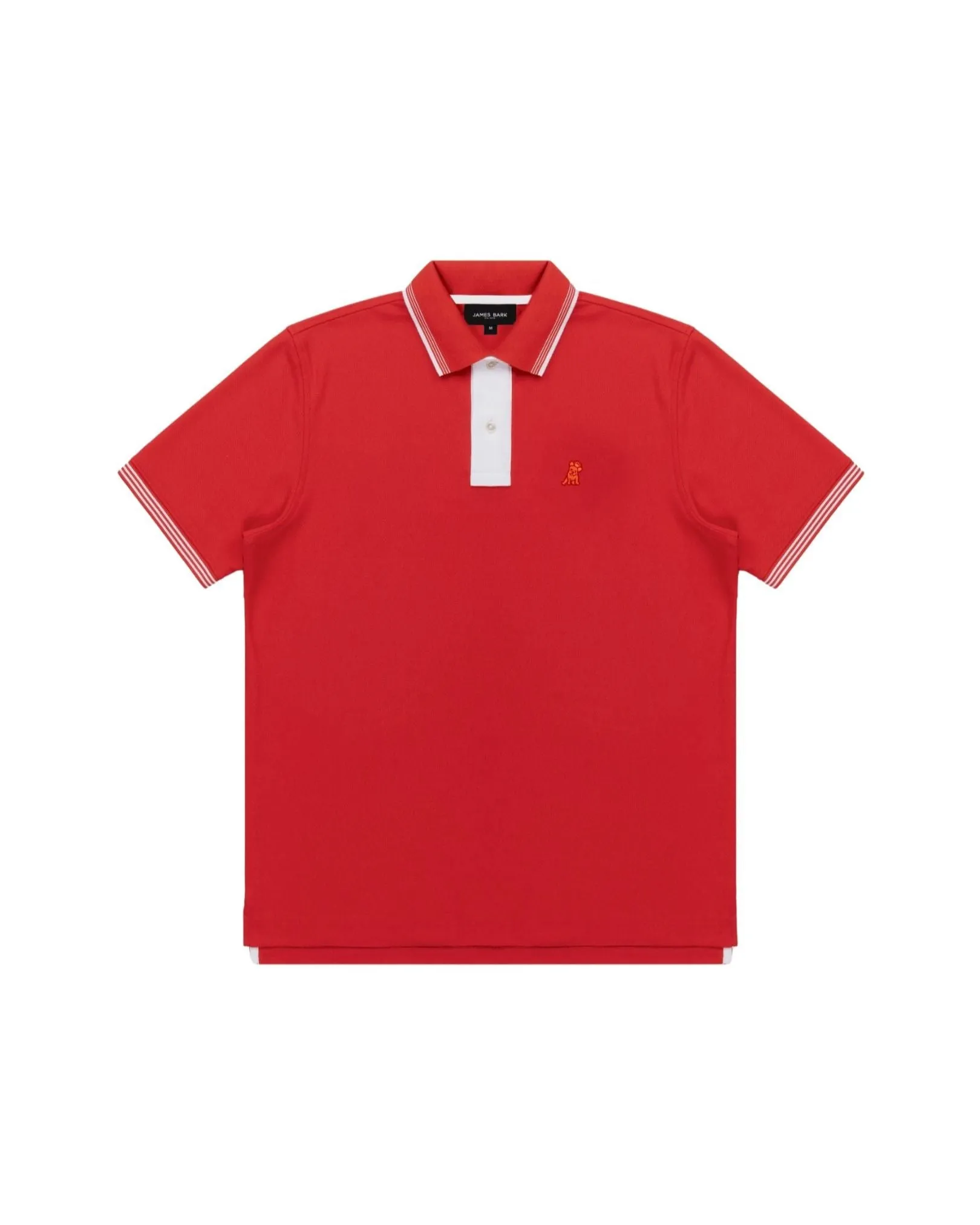 Men's Contrast Buttoning Polo Shirt - Risk Red A206