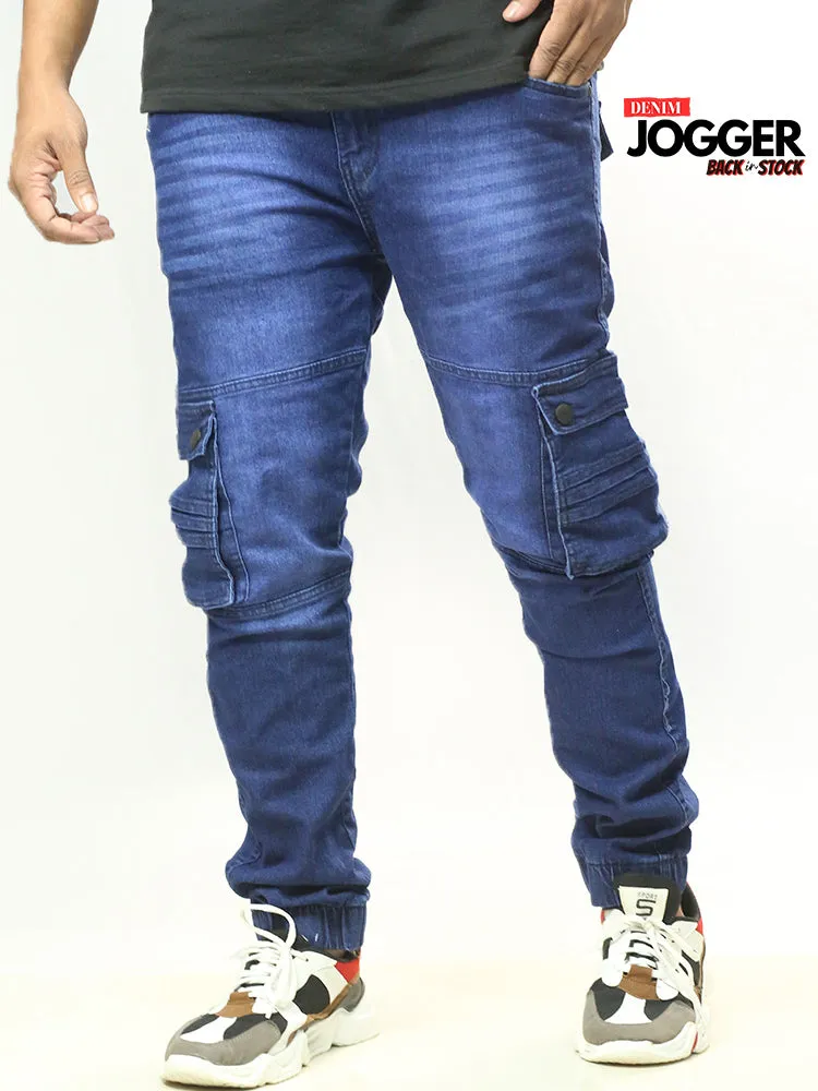 Men's Denim Jogger with Rib - Stretchable Jeans for a Clean and Stylish Look