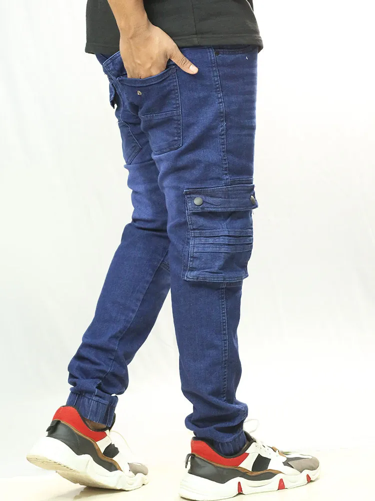 Men's Denim Jogger with Rib - Stretchable Jeans for a Clean and Stylish Look