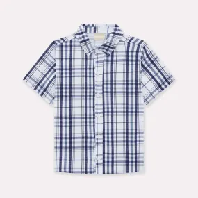 Navy Plaid Button Up Shirt