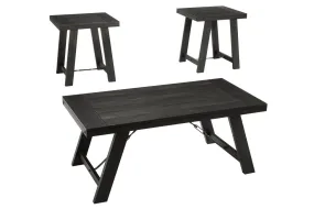 Noorbrook Black/Pewter Table (Set of 3)