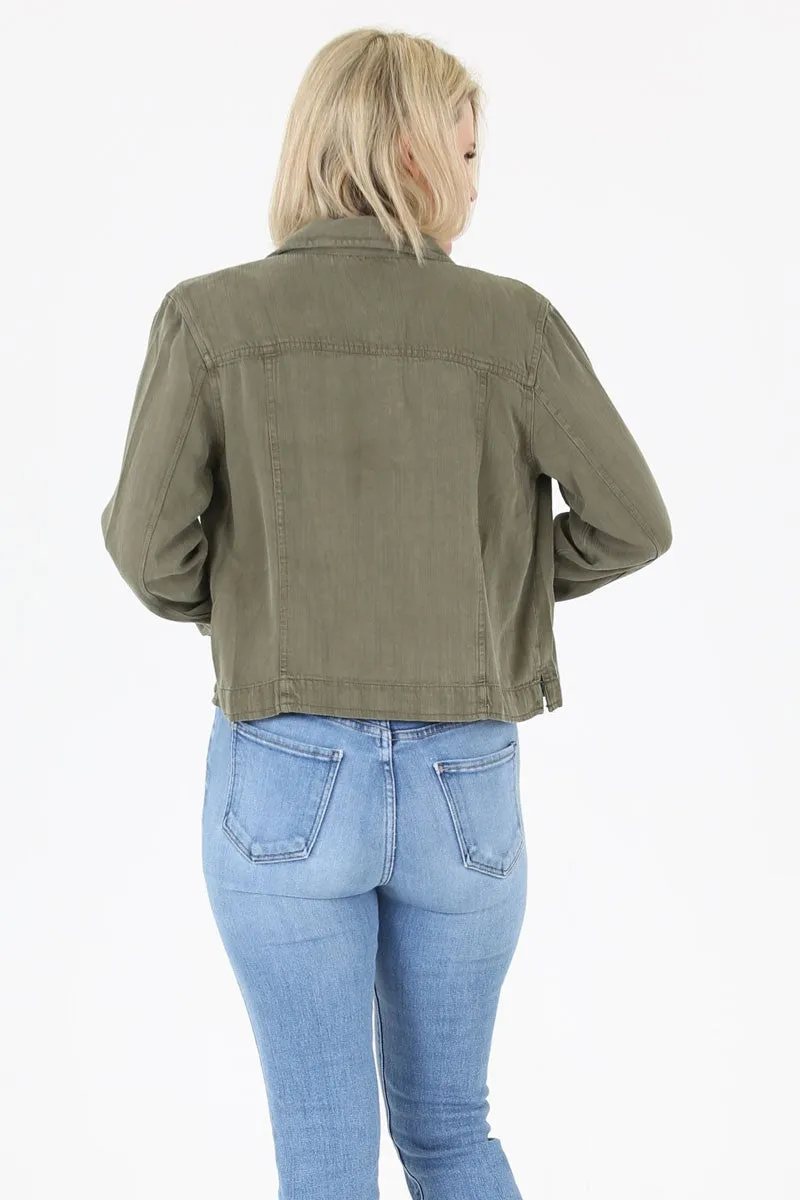 Olive Tencel Denim Jacket