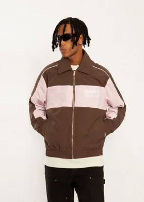 Patchwork Sports Jacket - Brown/Pink