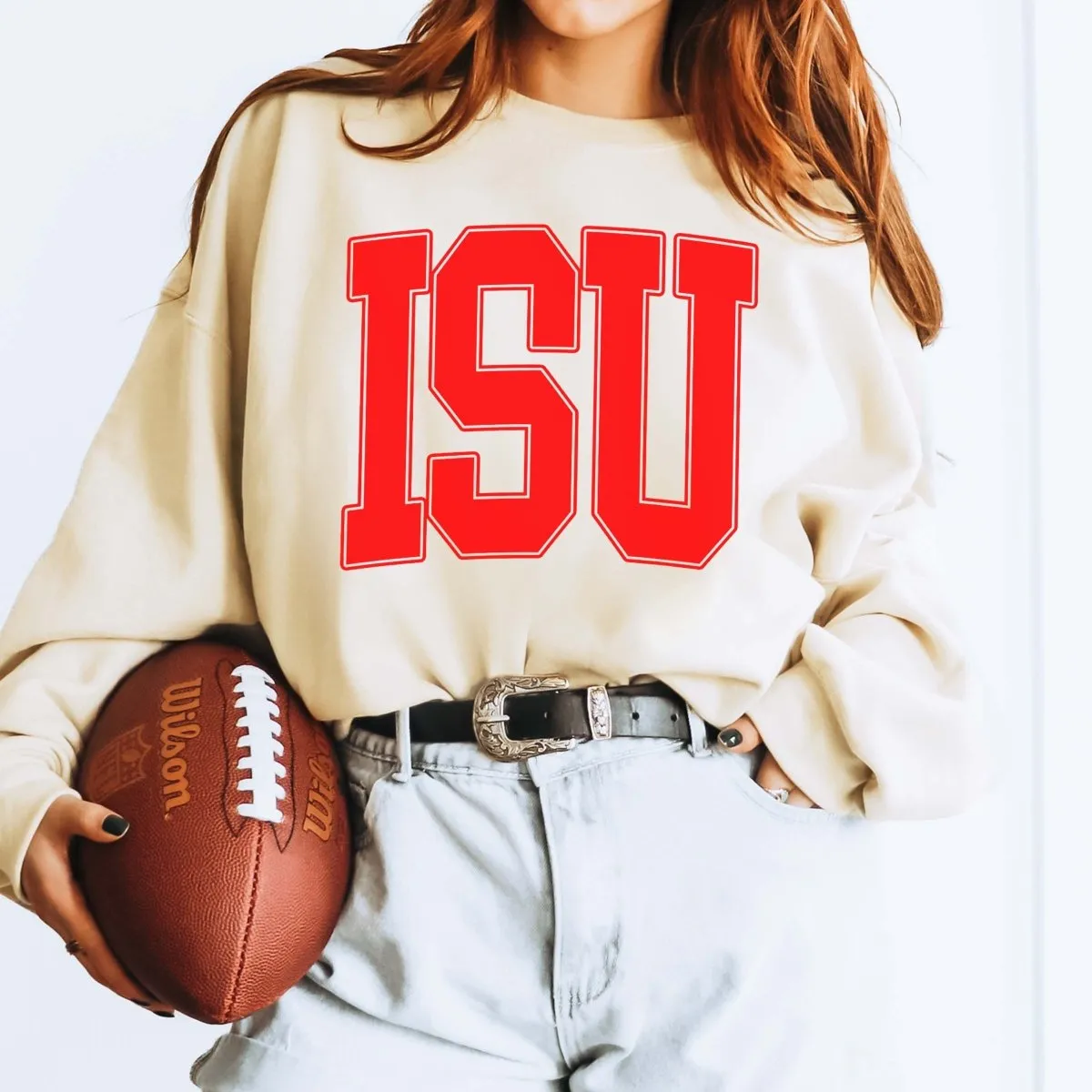 Personalized Collegiate Letter Wholesale Crew Sweatshirts