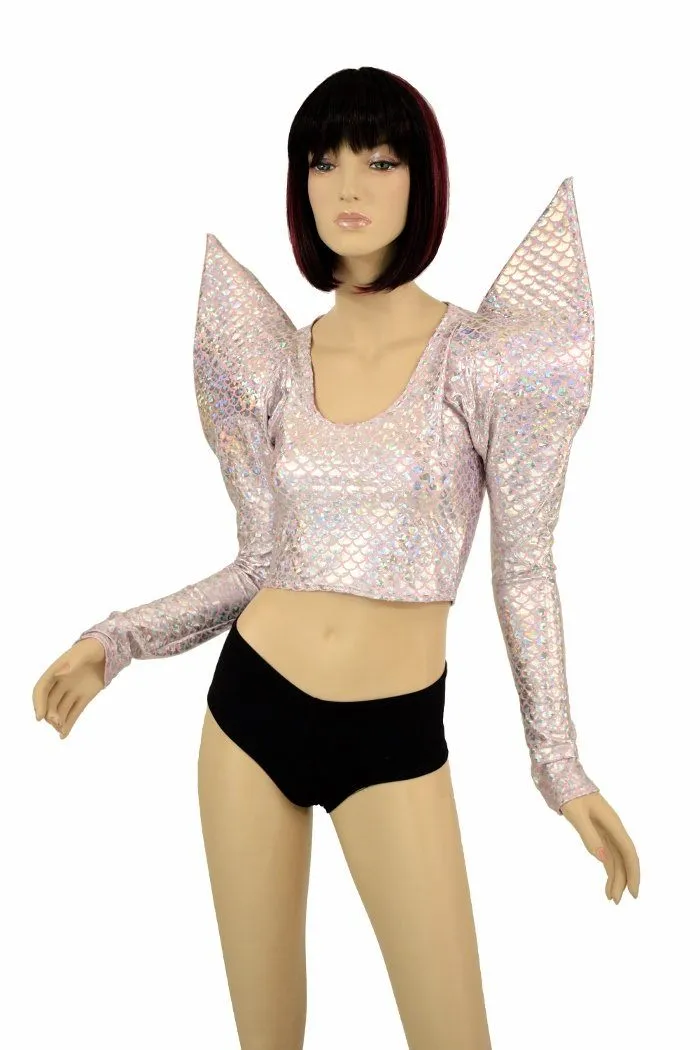 Pink Scale Mega Sharp Shoulder Crop