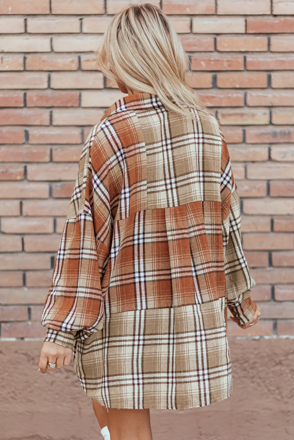 Plaid Patchwork High Low Shacket