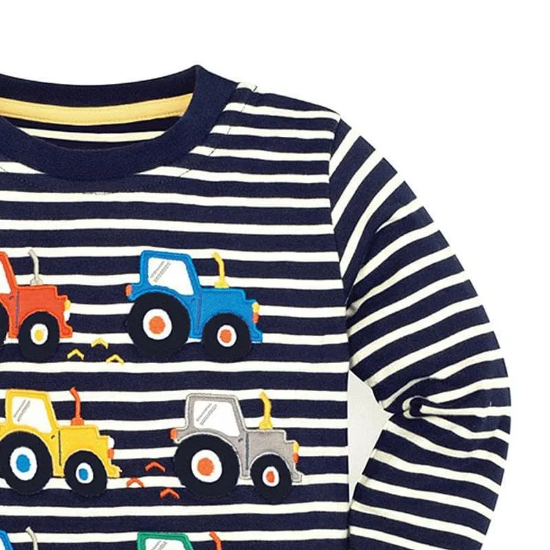 Premium Toddler Boys 'Little Truck' Pattern Fashion Tops