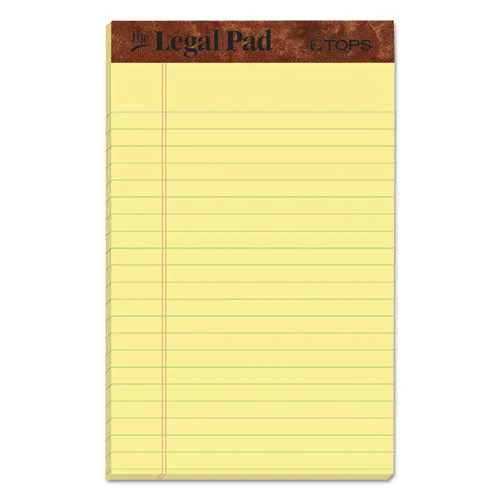 "the Legal Pad" Ruled Perforated Pads, Narrow Rule, 50 Canary-yellow 5 X 8 Sheets, Dozen