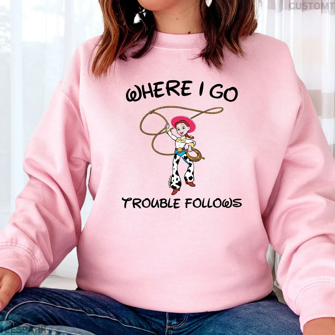 "Trouble & Trouble Follows" Matching Couple Sweatshirts – Playful and Fun