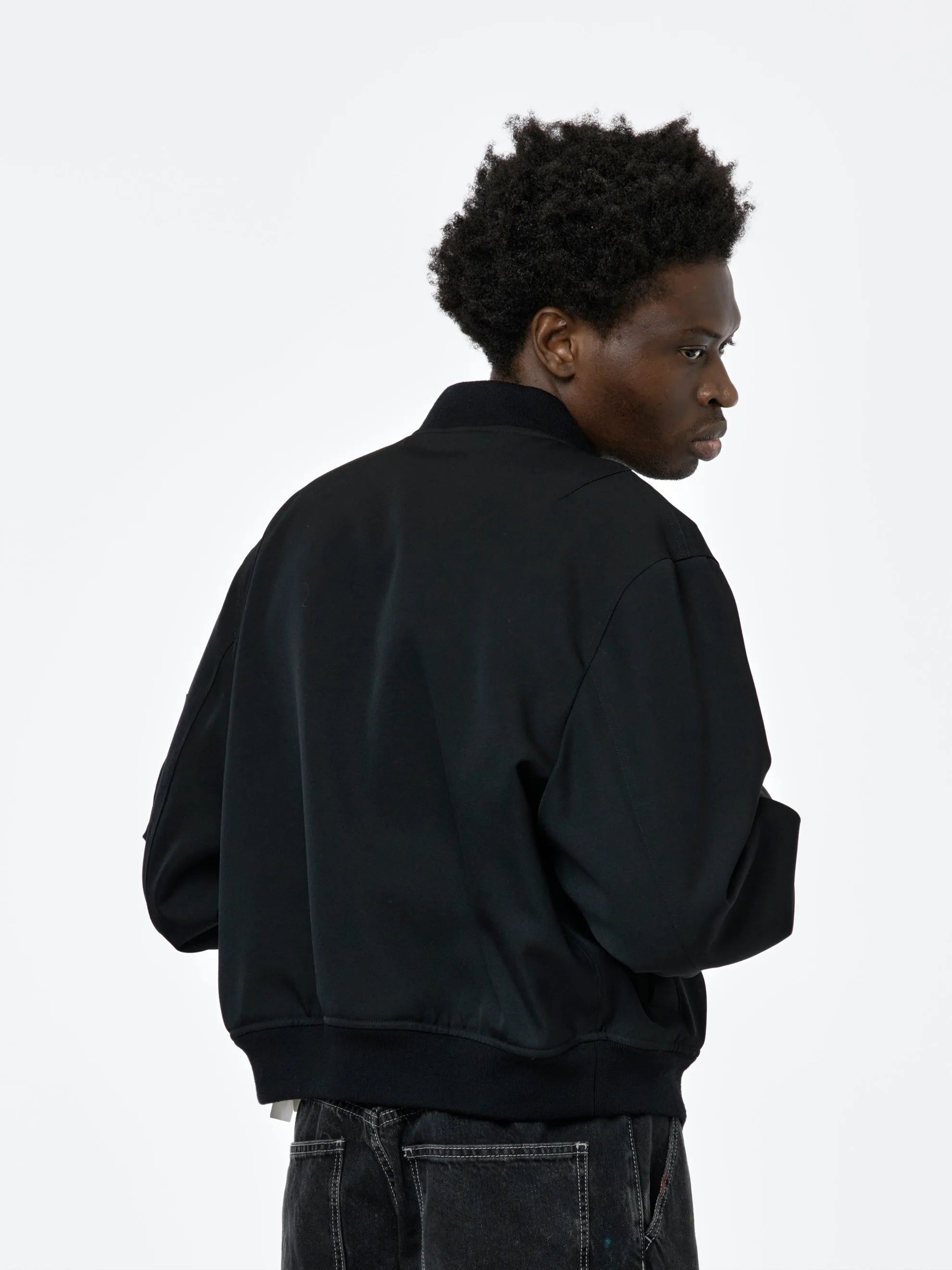 Rib Collar Blouson Jacket (Black)