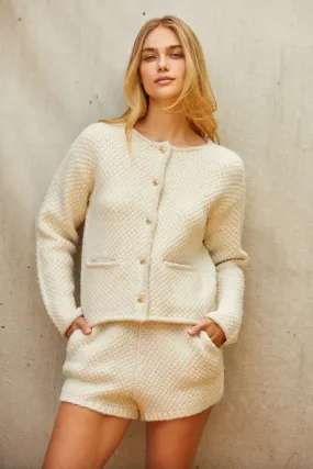 Sandy Boucle Knit Jacket Cream