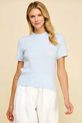 Soft Yarn Short Sleeve Sweater Top