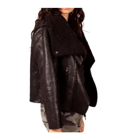 Starla Black Reversible Jacket, Faux Shearling