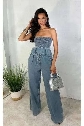 Stylish Denim Two-Piece Set