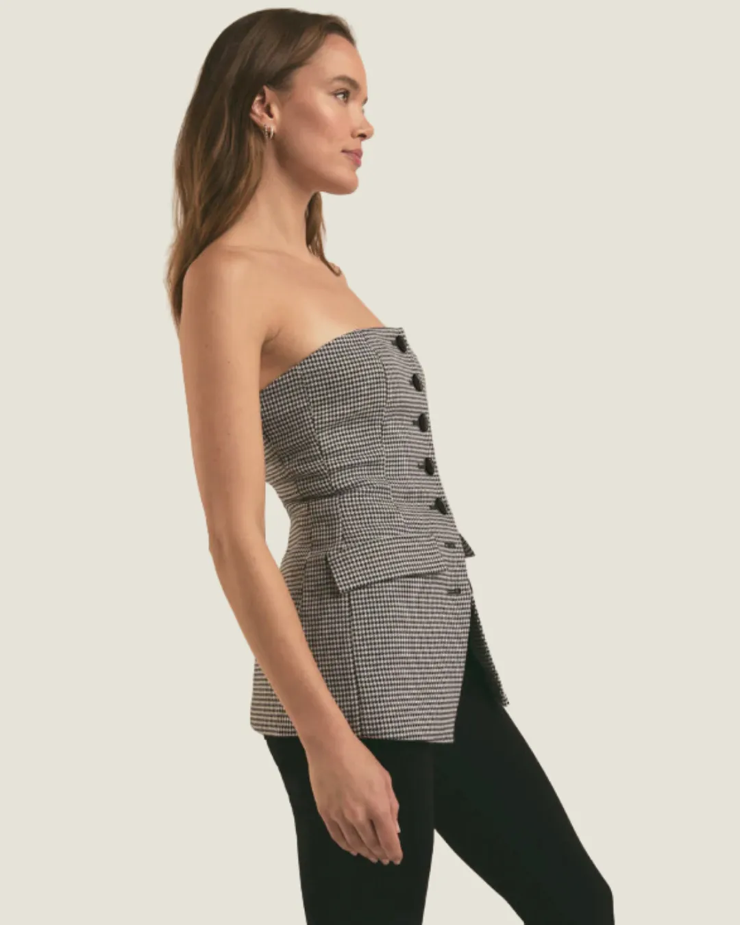 The Phoebe Bustier Houndstooth