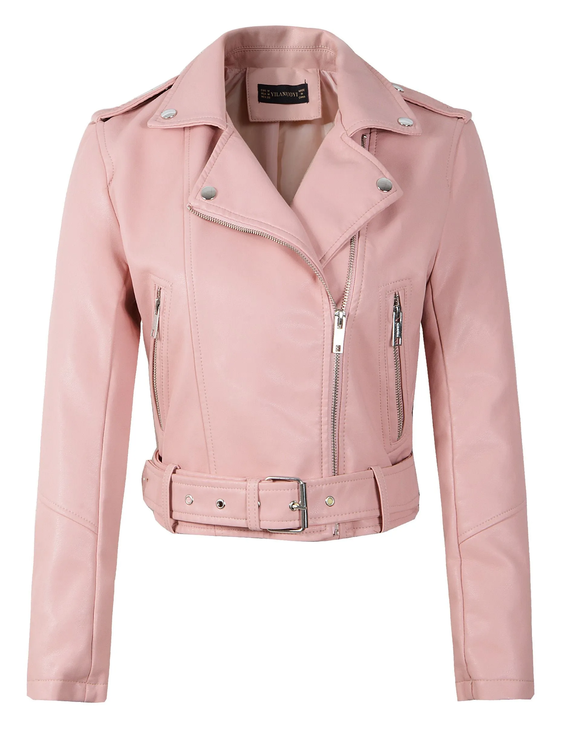 Trendy Solid Color Asymmetrical Leather Jacket