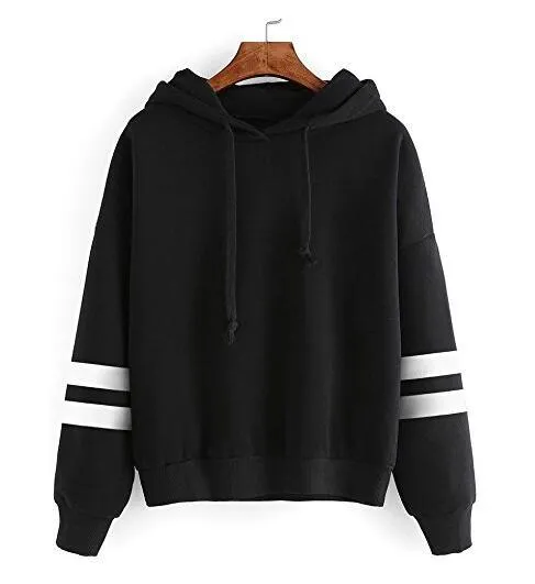 Trendy Women Hooded Loose Long Sleeved Sweatshirt Outerwear